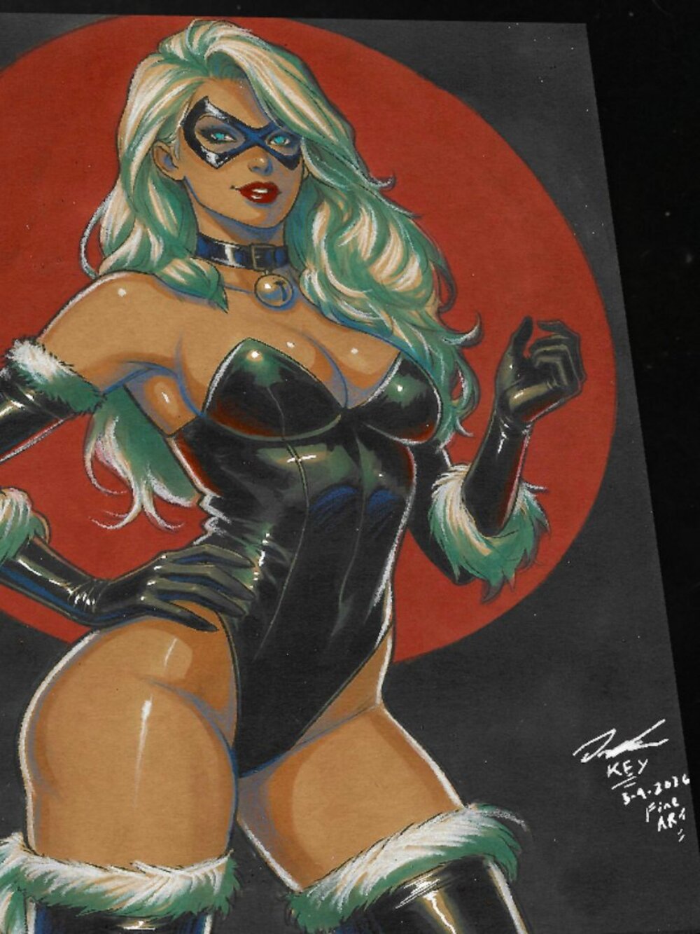 Black Cat Art Print Signed 8.5x11 | Art by Keyeske